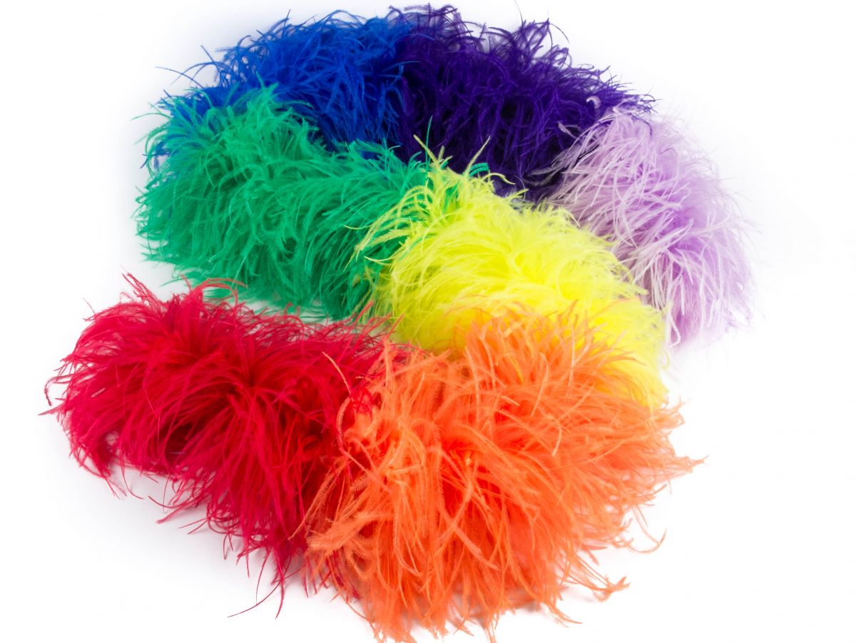 Rainbow Ostrich Feather Boa