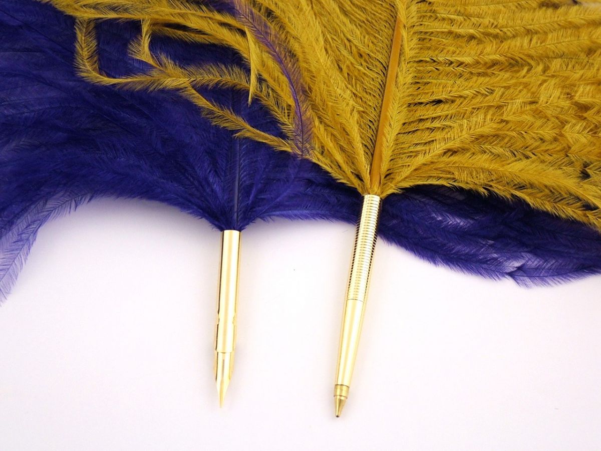 Ostrich Feather Pens Deluxe Ballpoint Feather Pen