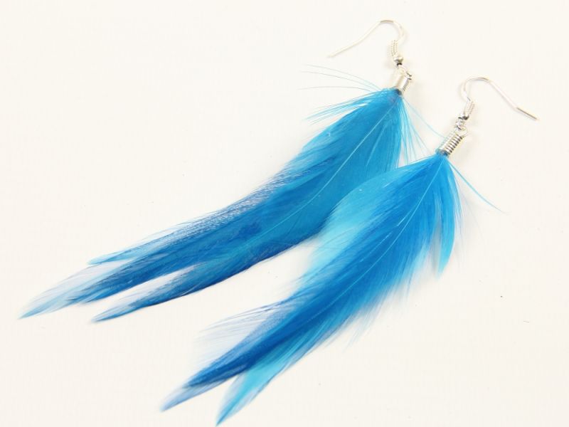 Hackle Feather Earrings  1