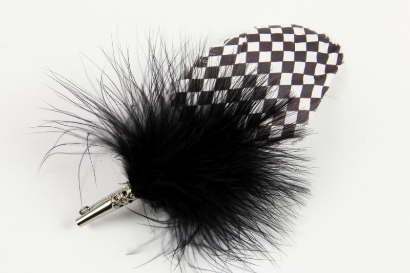 Checkered Feather Brooch 2