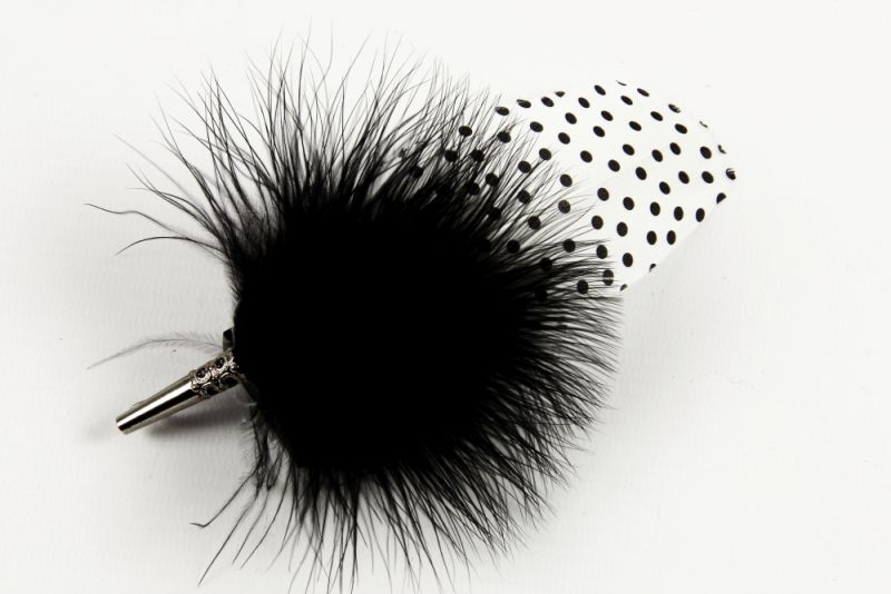 Polka Dot Feather Brooch  1