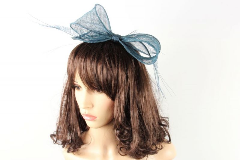 Teal Peacock Feather Bow 3