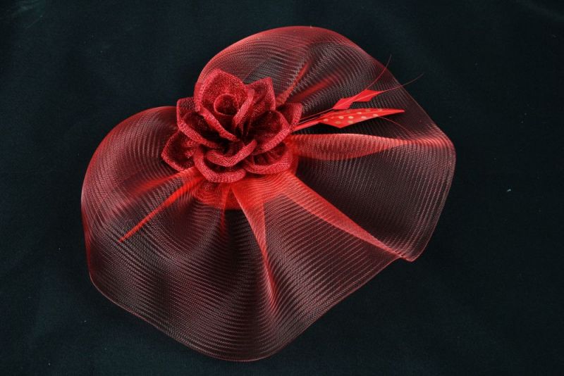'Red Rum' Feather Fascinator 1