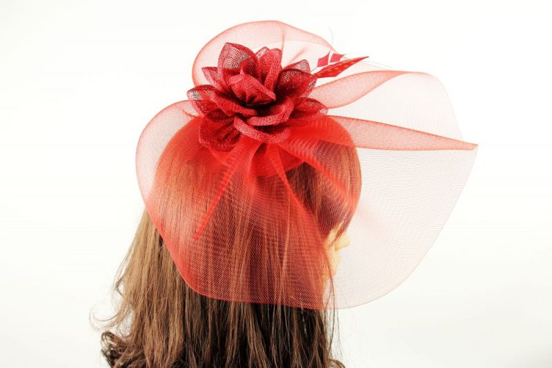 'Red Rum' Feather Fascinator 2