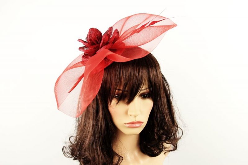 'Red Rum' Feather Fascinator 3
