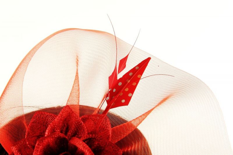 'Red Rum' Feather Fascinator 4