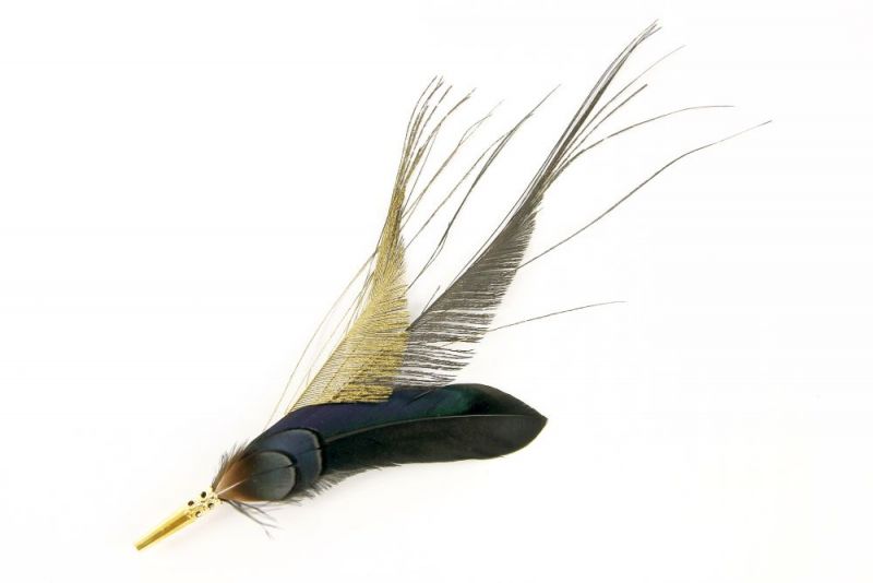 Azurite Feather Brooch 1