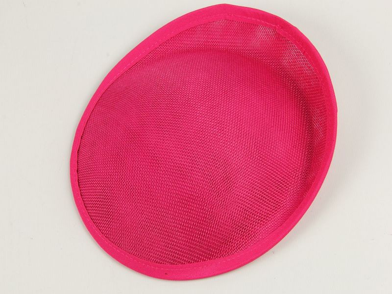 Pink dipped 7 inch sinamay disc 1