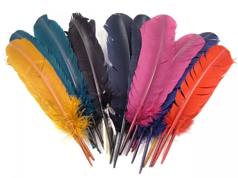 Special Offer Dyed Turkey Quills Mixed Colours (1kg) 1