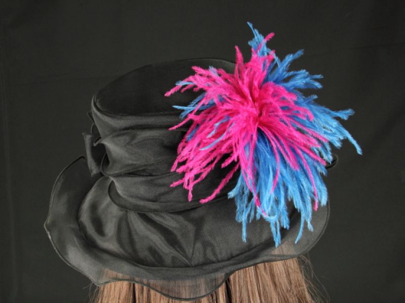 Ostrich Feather Duo Hat Pin 3