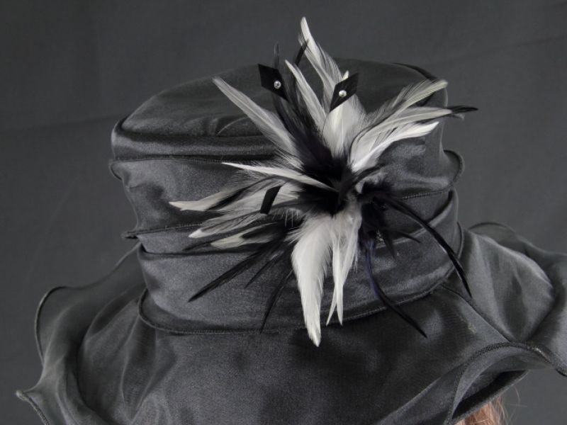 Jewelled Two Tone Hackle Hat Pin 4