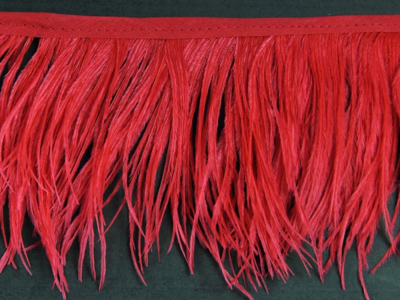 Special Offer Cherry Delicate Ostrich Fringe (1 metre) 1