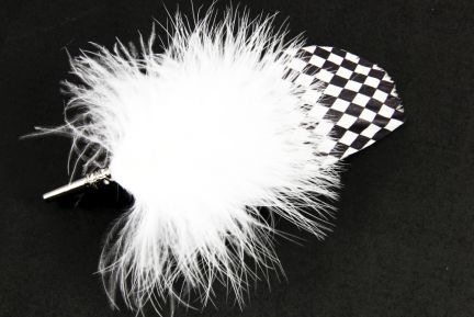 Checkered Feather Brooch