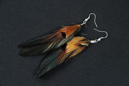 Bronze Boho Feather Earrings