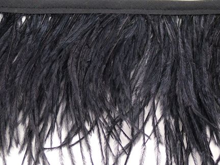Special Offer Black Ostrich Fringe 2 Ply (5 metre)